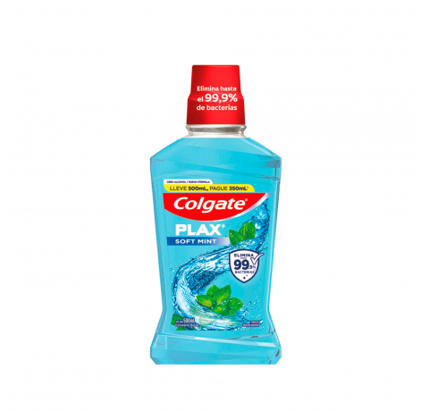 COLGATE ENJ BUC PLAX MENTA SUAVE X500ML A 350ML             
