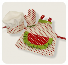 DELANTAL GORRO Y MANOPLA