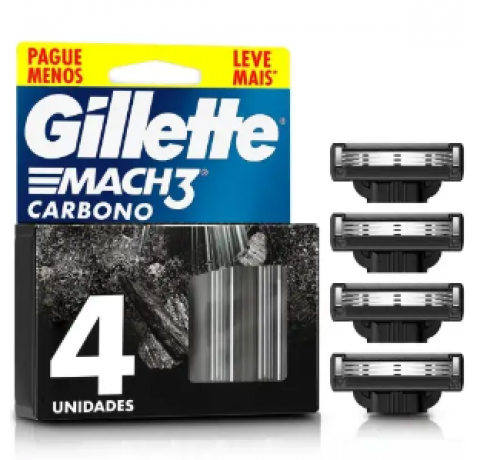 GILLETE MACH3 CARBONO 4CT MAQ AFE