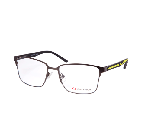 OPTITECH ARMAZON METAL GRIS PATILLAS DETALLES FLUOR